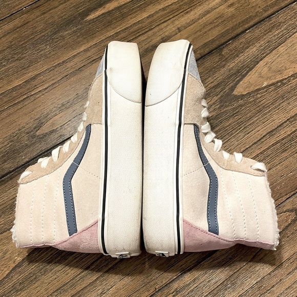 VANS Sk8 Hi Tapered Pig Suede/Sherpa Multi Color Shoes Platform Women's Size 8 - Picture 7 of 10